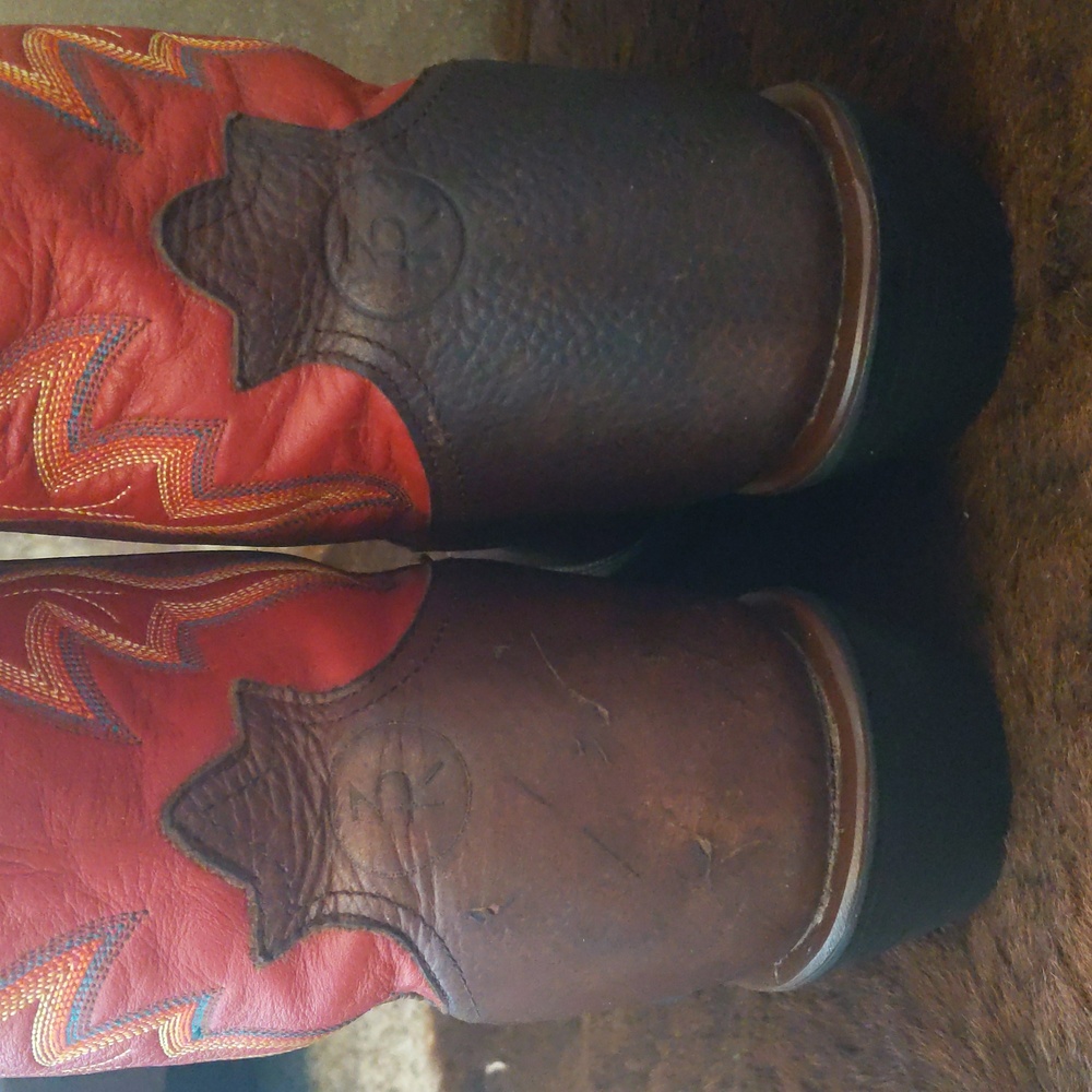 TONY LAMA 3R Buckaroo Rosston Red & Brown cowboy western boots #RR1017 sz 11D - Picture 15 of 16